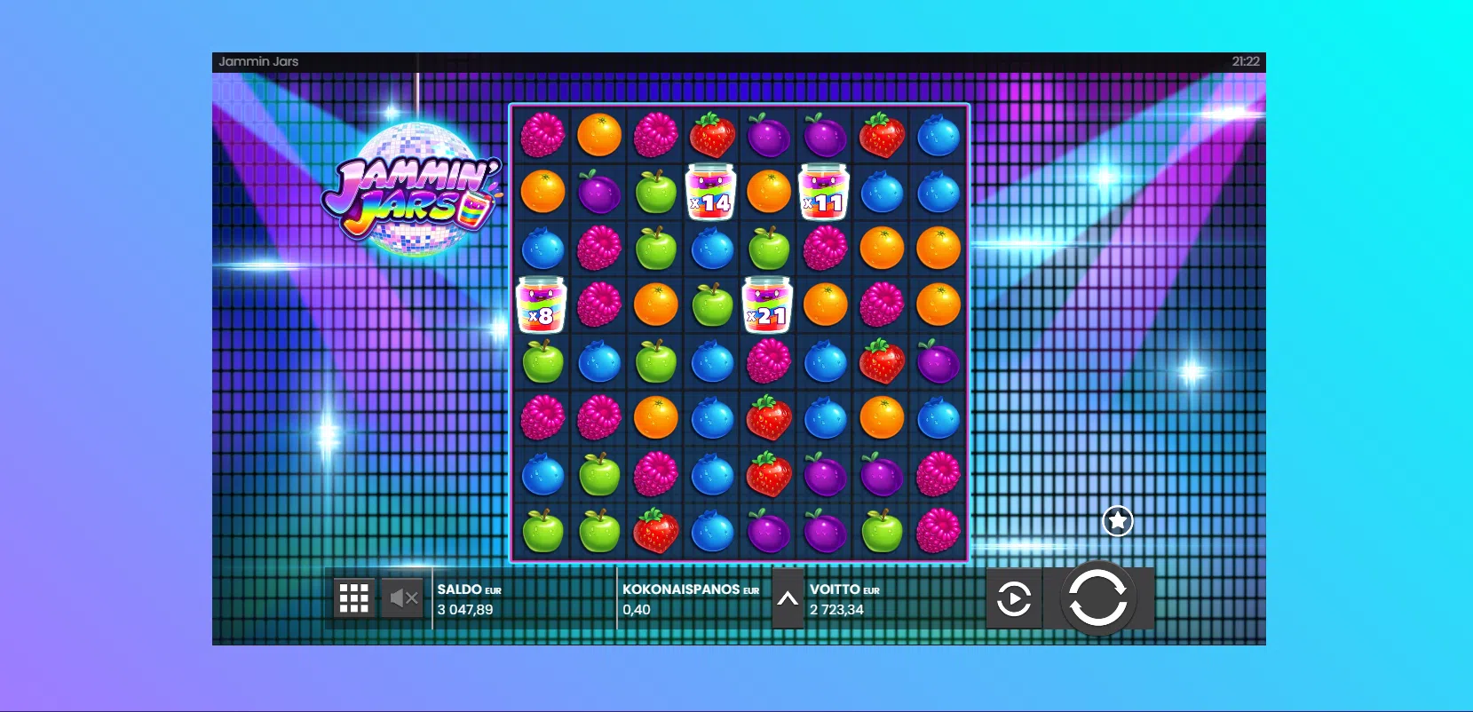 Jammin Jars free spins bonus with walking wild multiplier